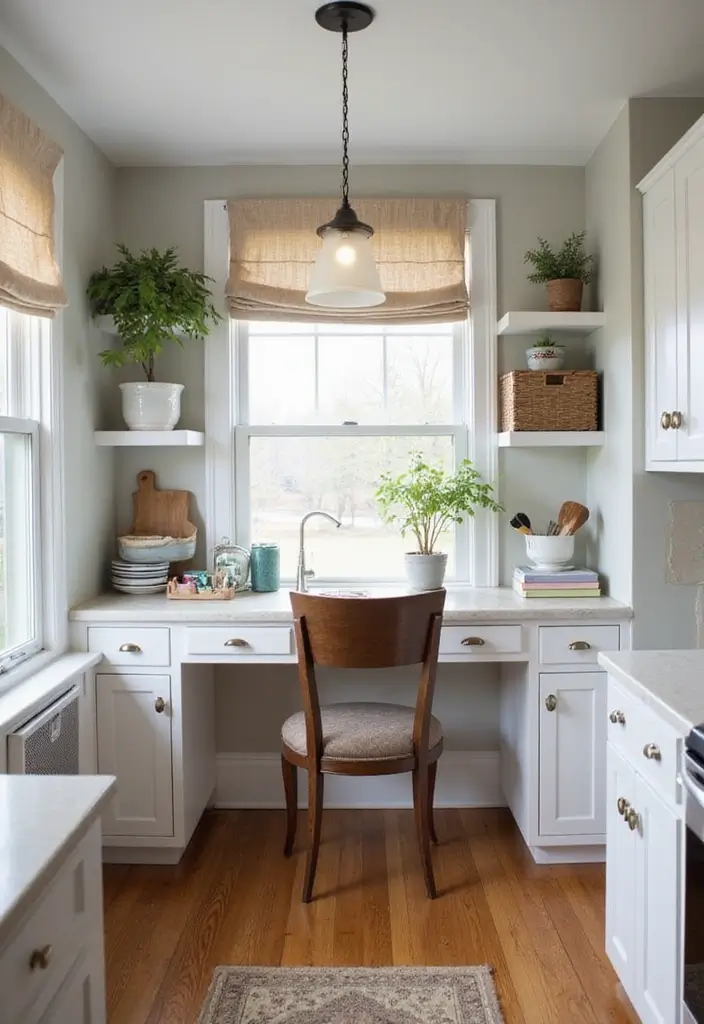 27 Kitchen Nook Ideas You’ll Want in Your Home 12 27 Kitchen Nook Ideas You’ll Want in Your Home - 12. Integrated Workstation Nook