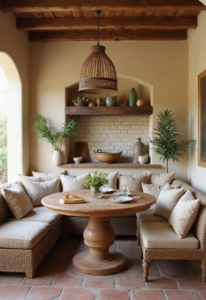 27 Kitchen Nook Ideas You’ll Want in Your Home 16 27 Kitchen Nook Ideas You’ll Want in Your Home - 16. Elegant Mediterranean Escape