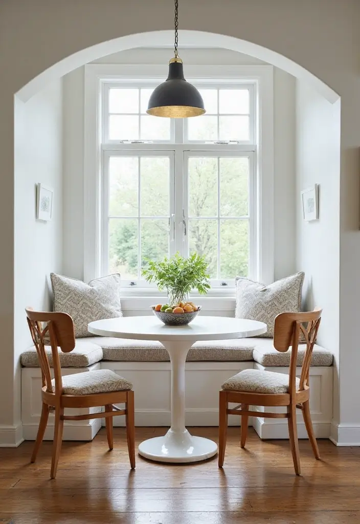 27 Kitchen Nook Ideas You’ll Want in Your Home 23 27 Kitchen Nook Ideas You’ll Want in Your Home - 23. Classic White and Wood Nook