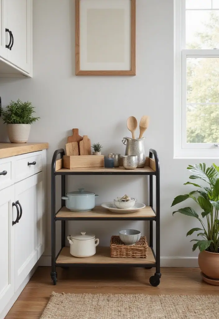 27 Kitchen Trolley Ideas Indian Homes Will Love - 10. Compact Trolley for Small Spaces