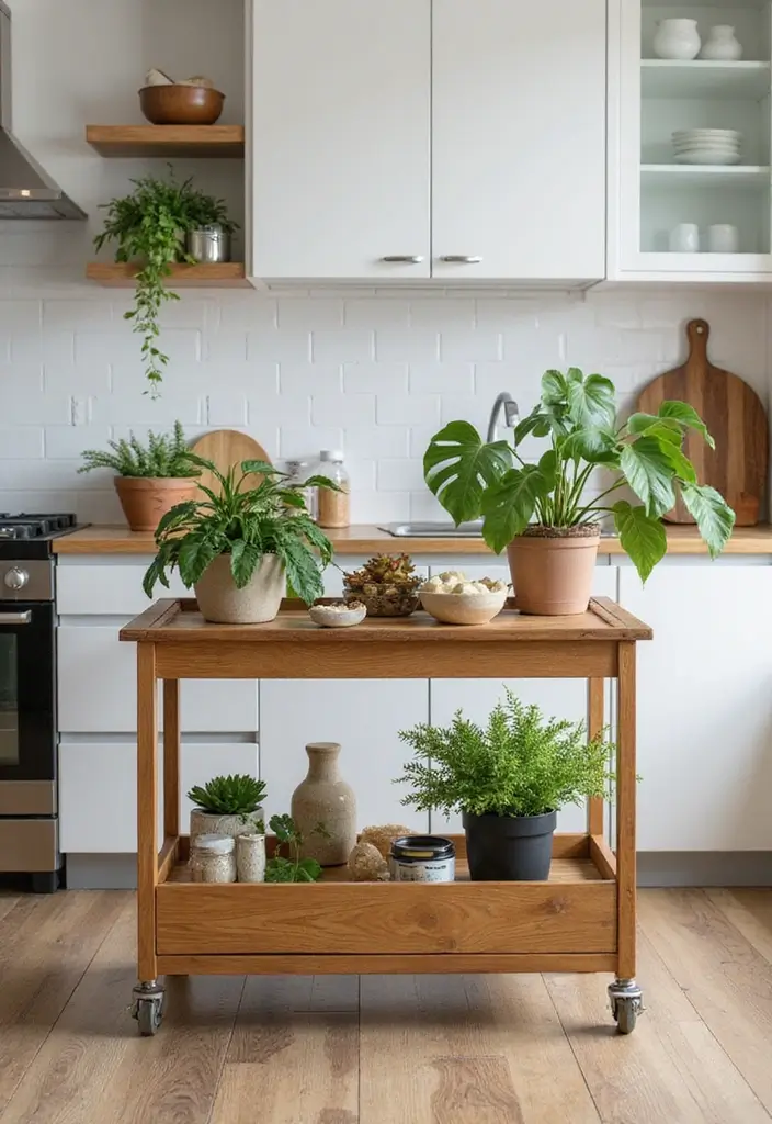 27 Kitchen Trolley Ideas Indian Homes Will Love - 15. Nature-Inspired Trolley