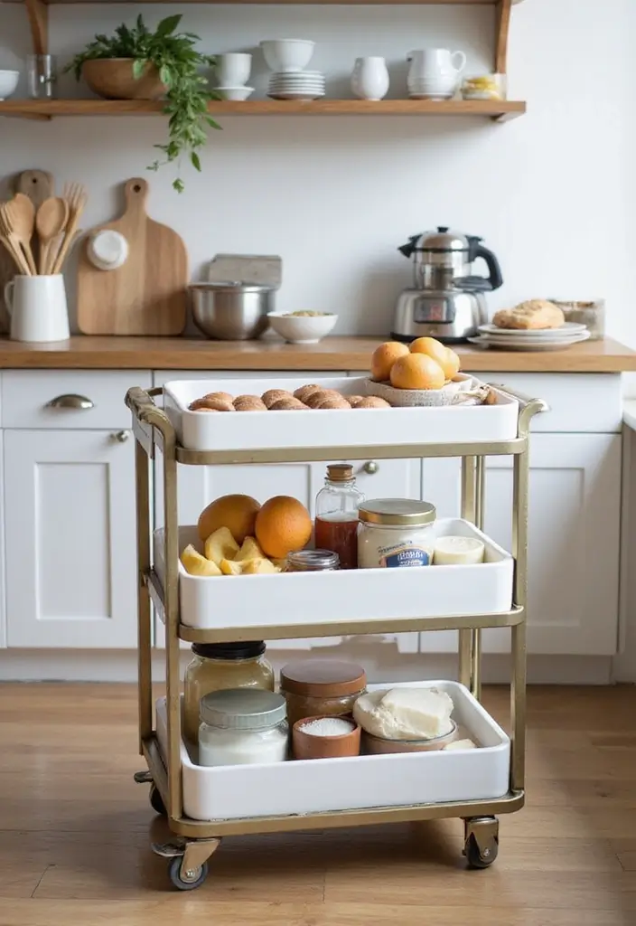 27 Kitchen Trolley Ideas Indian Homes Will Love - 19. Trolley for Baking Essentials
