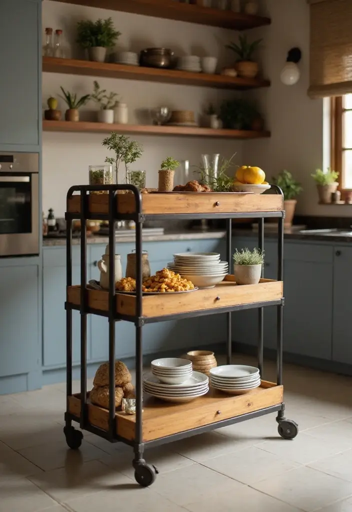 27 Kitchen Trolley Ideas Indian Homes Will Love - 2. Multi-Tiered Trolley