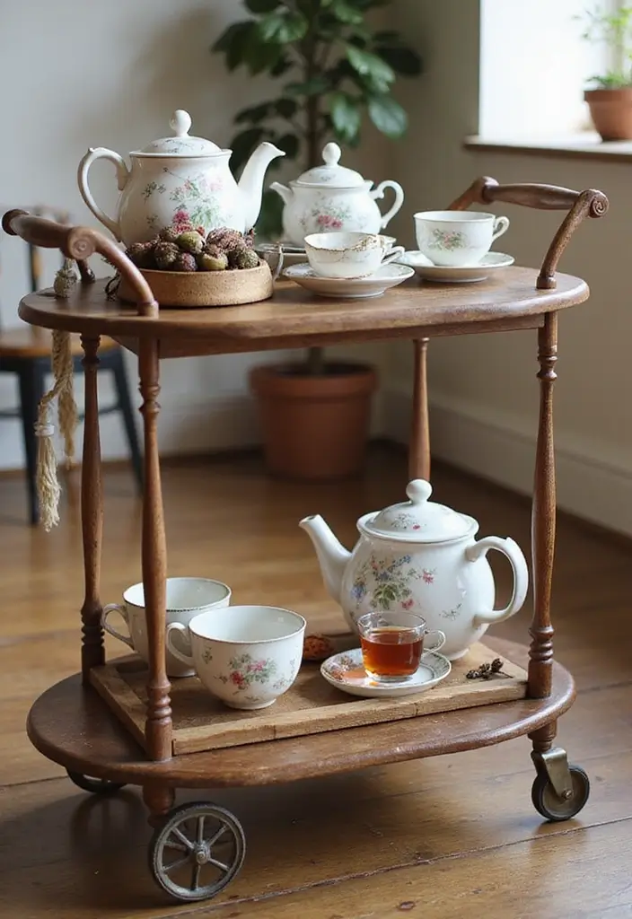 27 Kitchen Trolley Ideas Indian Homes Will Love - 20. Decorative Tea Trolley
