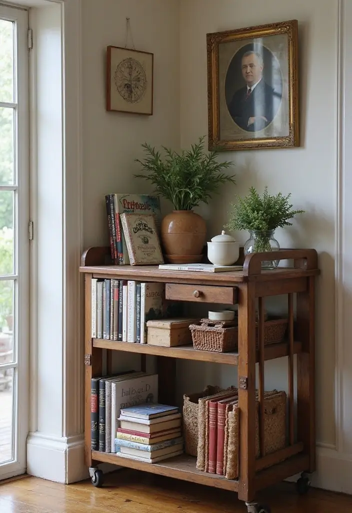 27 Kitchen Trolley Ideas Indian Homes Will Love - 27. Vintage Book Cart