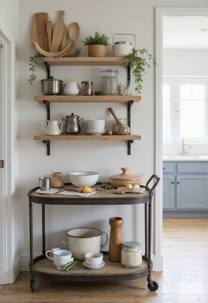 27 Kitchen Trolley Ideas Indian Homes Will Love - 6. Open Shelving Trolley