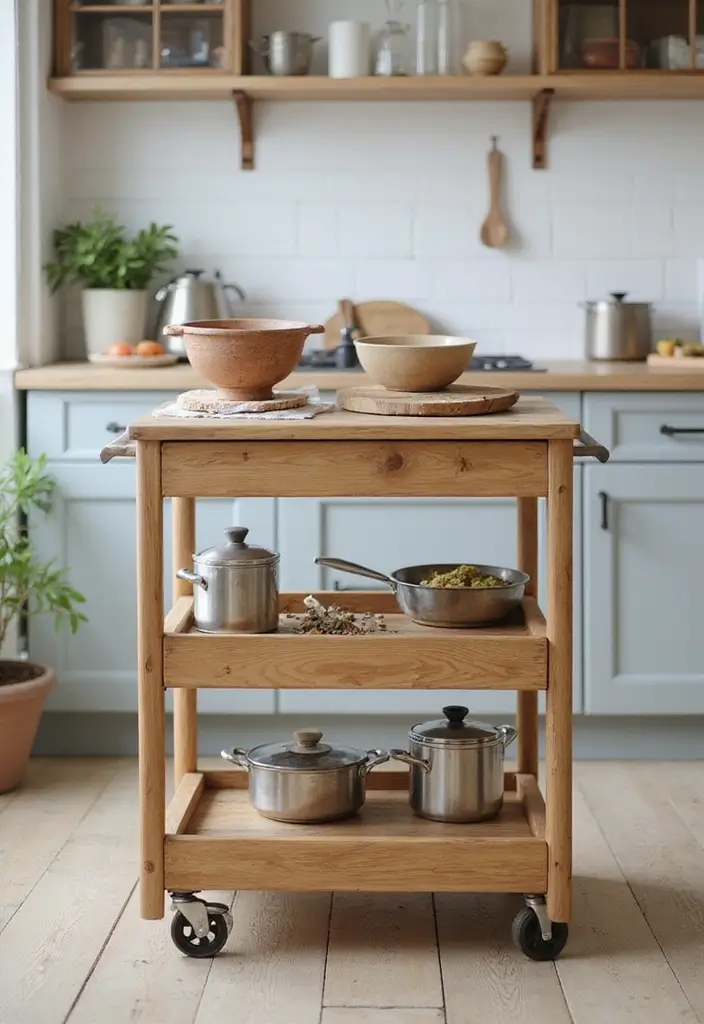 27 Kitchen Trolley Ideas Indian Homes Will Love - 8. Rolling Trolley for Easy Accessibility