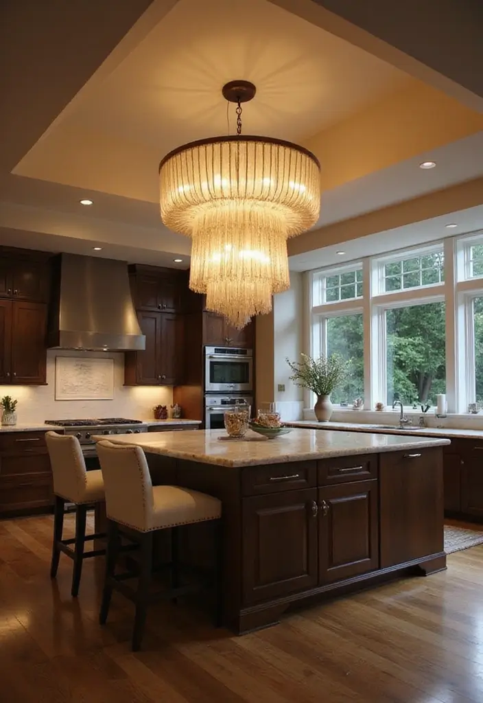 27 Modern Kitchen Inspirations Everyone’s Pinning - 24. Statement Lighting Fixtures