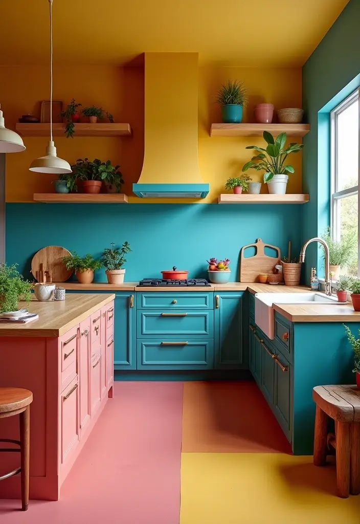 27 Modern Kitchen Inspirations Everyone’s Pinning - 25. Bold Color Accents