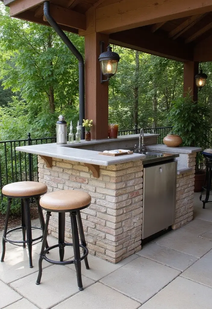 27 Small Outdoor Kitchen Ideas That Work Even in Tiny Yards 14 27 Small Outdoor Kitchen Ideas That Work Even in Tiny Yards - 14. Outdoor Wet Bar
