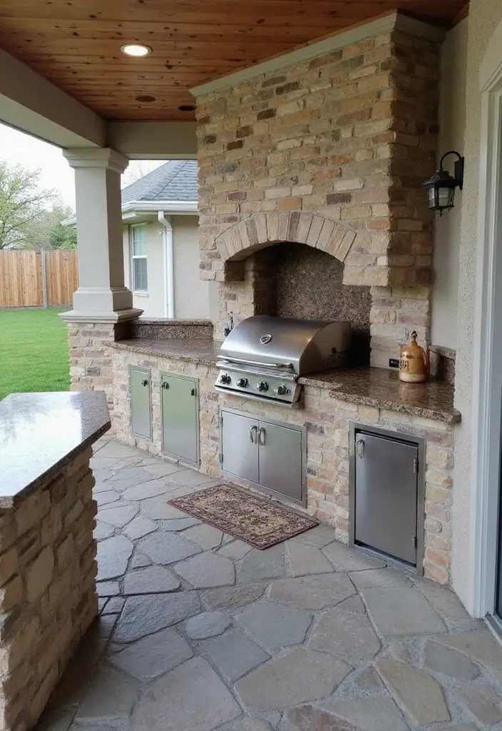 27 Small Outdoor Kitchen Ideas That Work Even in Tiny Yards 18 27 Small Outdoor Kitchen Ideas That Work Even in Tiny Yards - 18. Built-In Grill