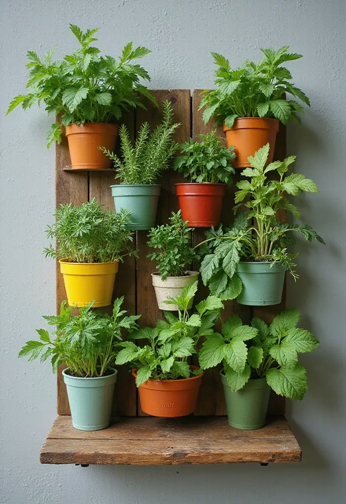 27 Small Outdoor Kitchen Ideas That Work Even in Tiny Yards 2 27 Small Outdoor Kitchen Ideas That Work Even in Tiny Yards - 2. Vertical Herb Garden