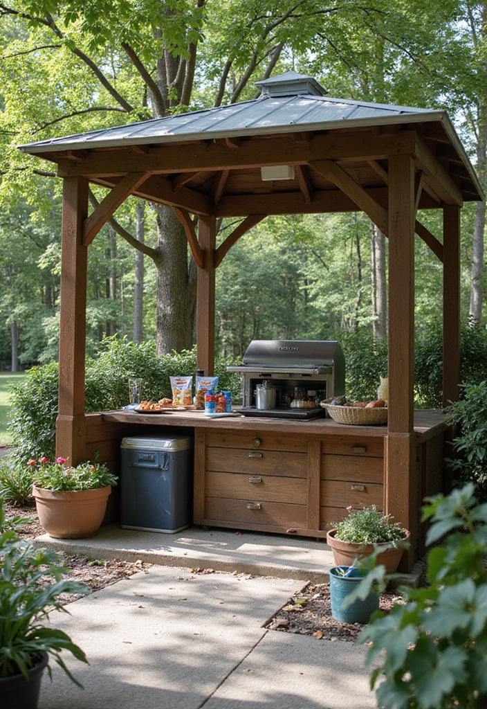 27 Small Outdoor Kitchen Ideas That Work Even in Tiny Yards 20 27 Small Outdoor Kitchen Ideas That Work Even in Tiny Yards - 20. Cool-Down Station