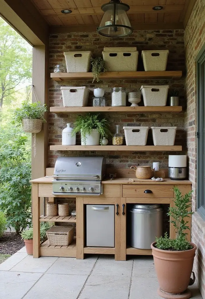 27 Small Outdoor Kitchen Ideas That Work Even in Tiny Yards 22 27 Small Outdoor Kitchen Ideas That Work Even in Tiny Yards - 22. Outdoor Storage Solutions