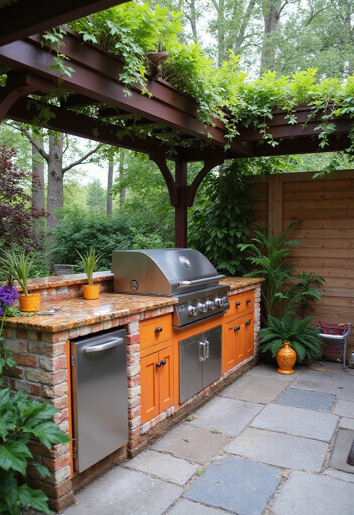 27 Small Outdoor Kitchen Ideas That Work Even in Tiny Yards 26 27 Small Outdoor Kitchen Ideas That Work Even in Tiny Yards - 26. Decorative Accents