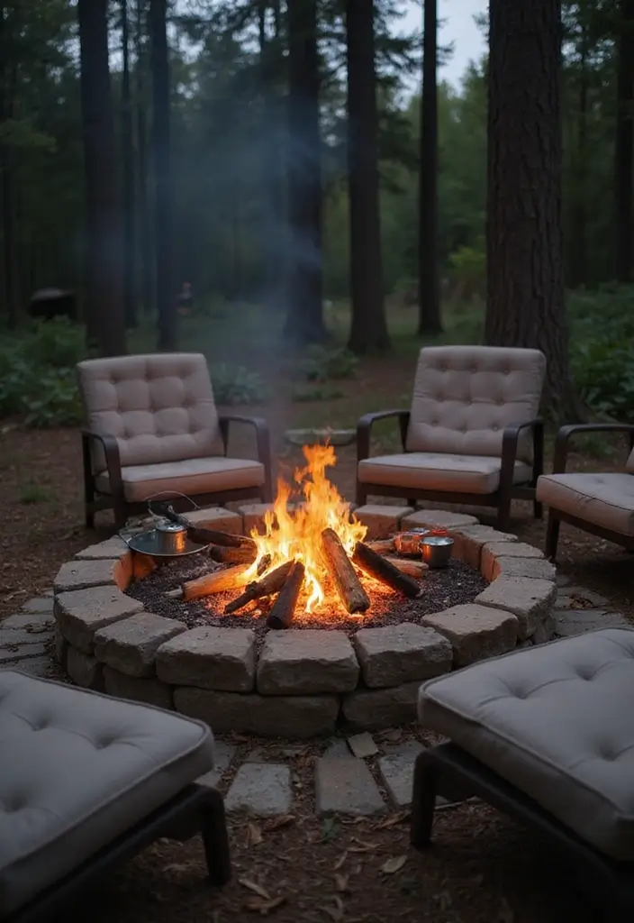 27 Small Outdoor Kitchen Ideas That Work Even in Tiny Yards 6 27 Small Outdoor Kitchen Ideas That Work Even in Tiny Yards - 6. Fire Pit Cooking