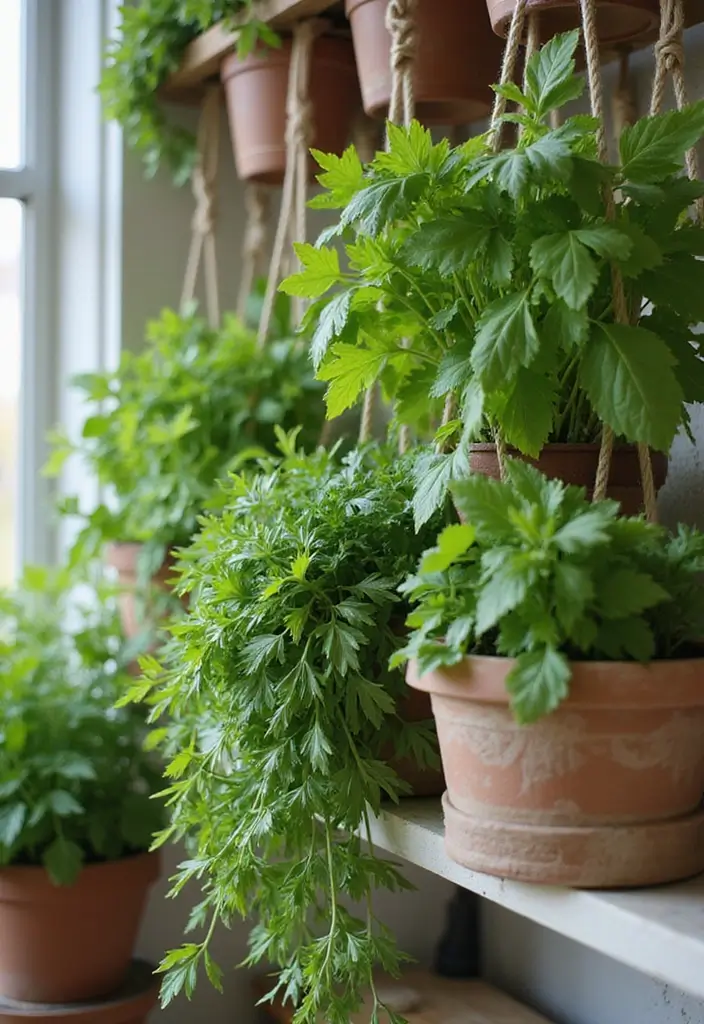 28 Indian Kitchen Decor Ideas Full of Culture and Charm 15 28 Indian Kitchen Decor Ideas Full of Culture and Charm - 15. Hanging Herb Gardens