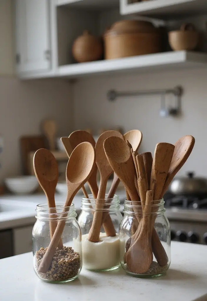 28 Indian Kitchen Decor Ideas Full of Culture and Charm 20 28 Indian Kitchen Decor Ideas Full of Culture and Charm - 20. Traditional Cooking Utensils