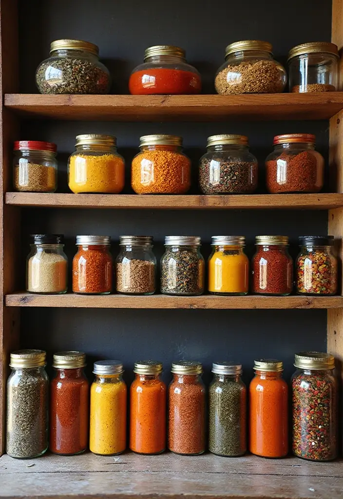 28 Indian Kitchen Decor Ideas Full of Culture and Charm 5 28 Indian Kitchen Decor Ideas Full of Culture and Charm - 5. Spice Jar Displays