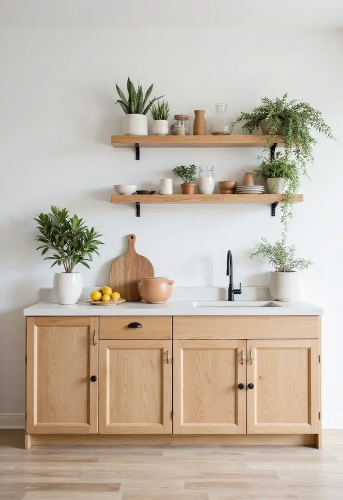 28 Japandi Style Kitchen Ideas That Feel Zen and Minimal - 1. Light Wood Accents