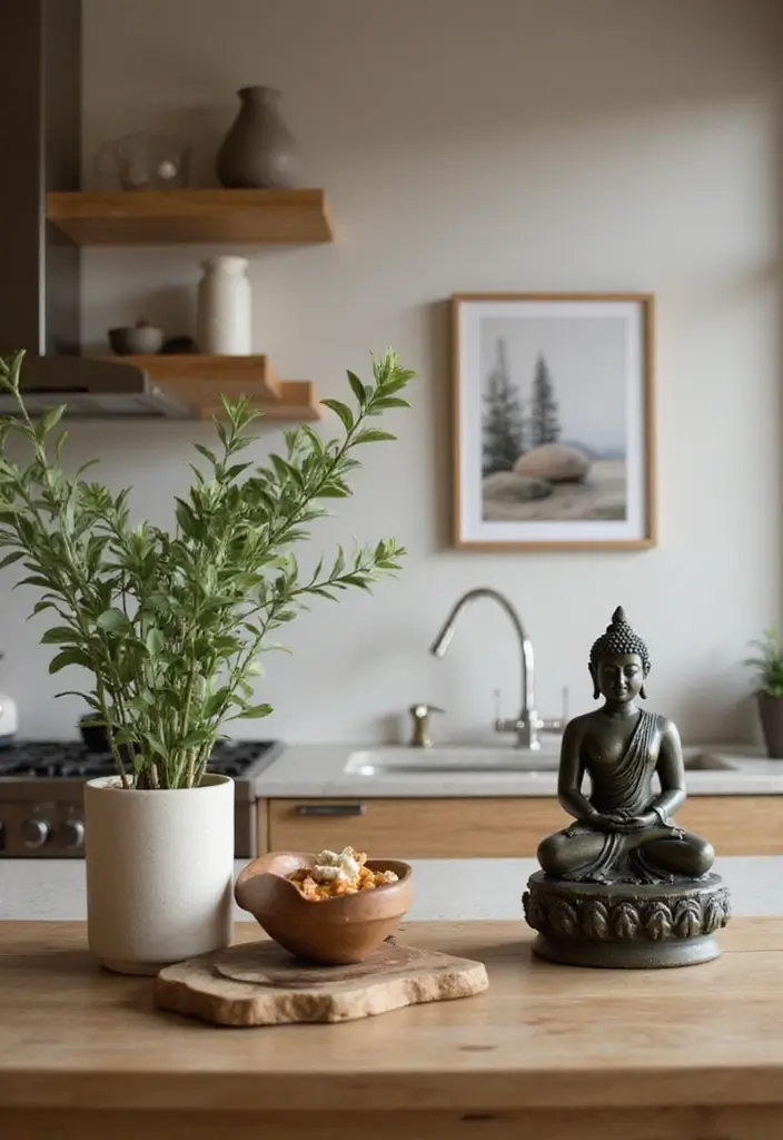 28 Japandi Style Kitchen Ideas That Feel Zen and Minimal - 16. Zen-Inspired Elements