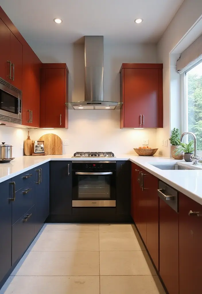 28 Kitchen Layout Ideas That Actually Work - 18. Two-Toned Kitchen Layout