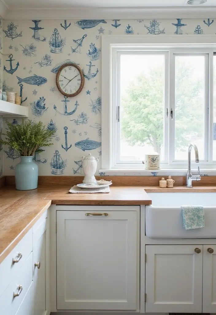 28 Kitchen Wallpaper Ideas That Change the Whole Look - 12. Nautical Themes