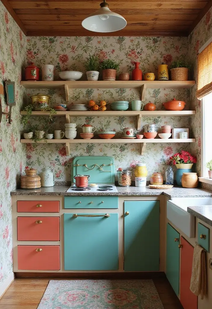 28 Kitchen Wallpaper Ideas That Change the Whole Look - 26. Eclectic Mix