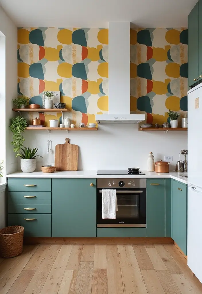 28 Kitchen Wallpaper Ideas That Change the Whole Look - 4. Geometric Patterns