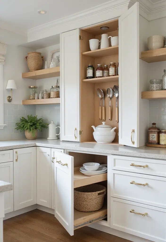 28 Neutral Kitchen Ideas That Look Calm and Timeless 18 28 Neutral Kitchen Ideas That Look Calm and Timeless - 18. Smart Storage Solutions