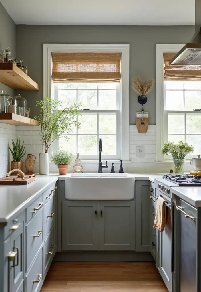 28 Neutral Kitchen Ideas That Look Calm and Timeless 2 28 Neutral Kitchen Ideas That Look Calm and Timeless - 2. Soft Gray Walls