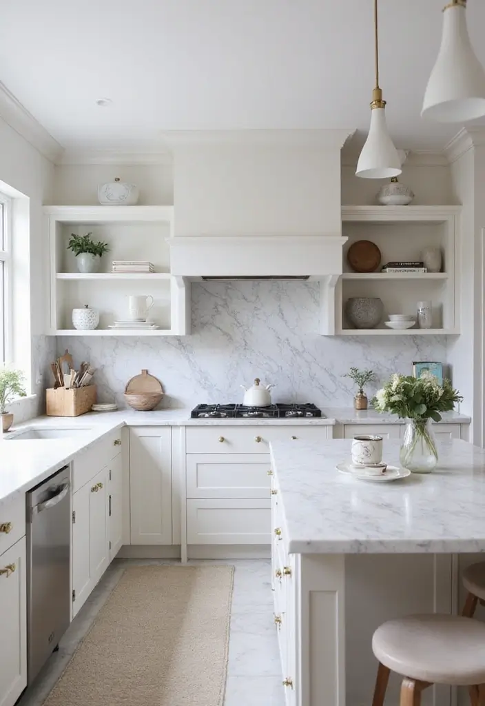 28 Neutral Kitchen Ideas That Look Calm and Timeless 4 28 Neutral Kitchen Ideas That Look Calm and Timeless - 4. Elegant Marble Accents
