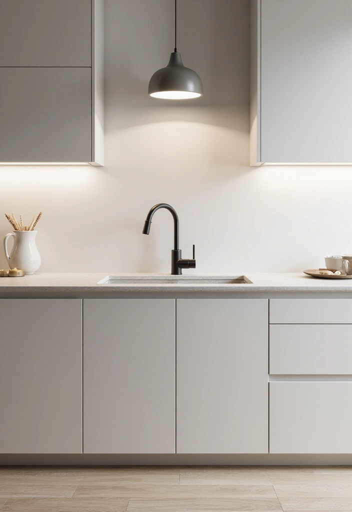 28 Neutral Kitchen Ideas That Look Calm and Timeless 5 28 Neutral Kitchen Ideas That Look Calm and Timeless - 5. Minimalist Fixtures