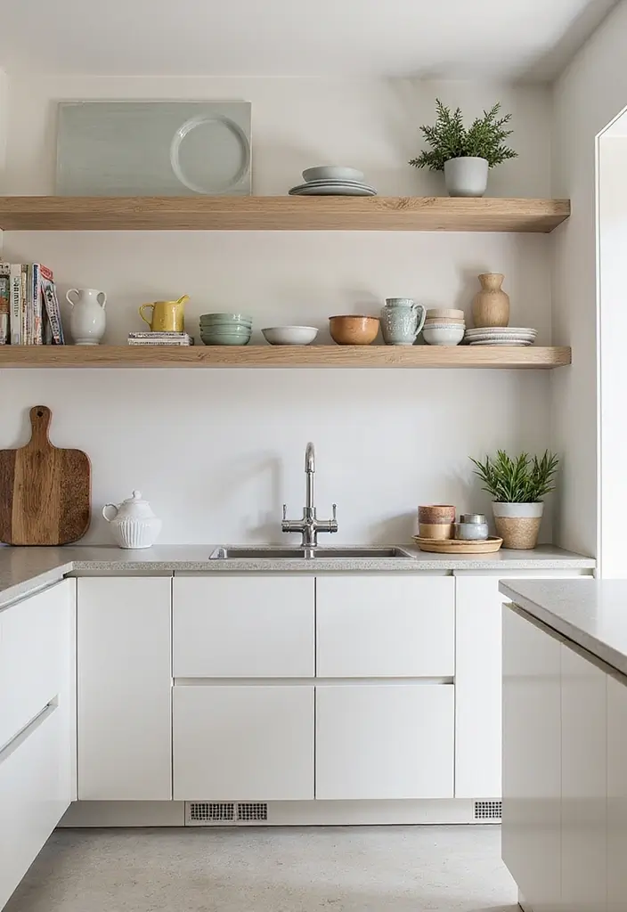 28 Neutral Kitchen Ideas That Look Calm and Timeless 6 28 Neutral Kitchen Ideas That Look Calm and Timeless - 6. Open Shelving