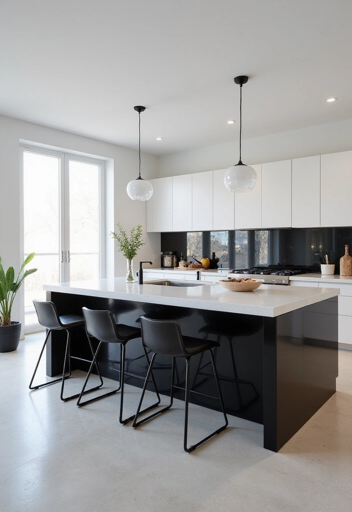 28 Small Kitchen Island Ideas You’ll Wish You Tried Sooner 12 28 Small Kitchen Island Ideas You’ll Wish You Tried Sooner - 12. Black and White Contrast