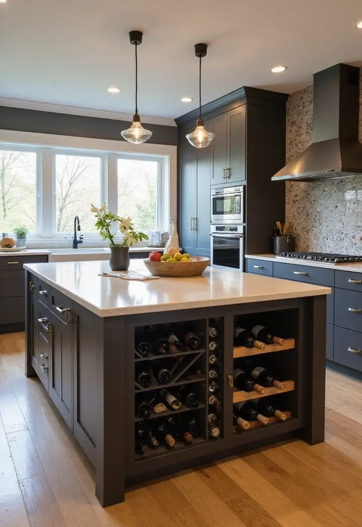 28 Small Kitchen Island Ideas You’ll Wish You Tried Sooner 14 28 Small Kitchen Island Ideas You’ll Wish You Tried Sooner - 14. Island with Wine Storage