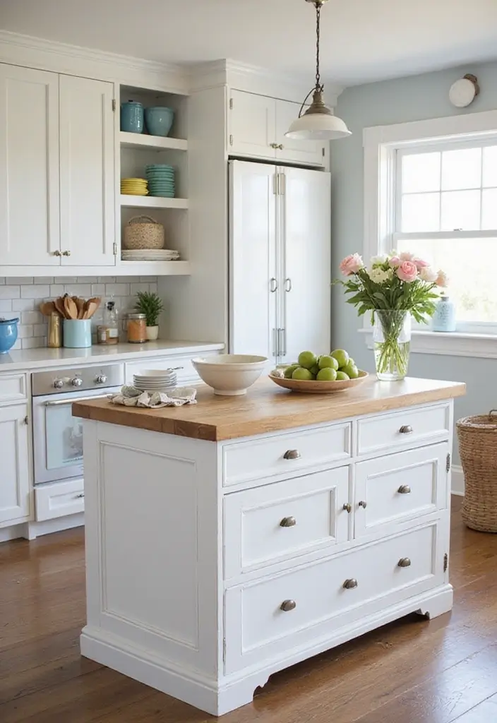 28 Small Kitchen Island Ideas You’ll Wish You Tried Sooner 15 28 Small Kitchen Island Ideas You’ll Wish You Tried Sooner - 15. Whitewashed Islands