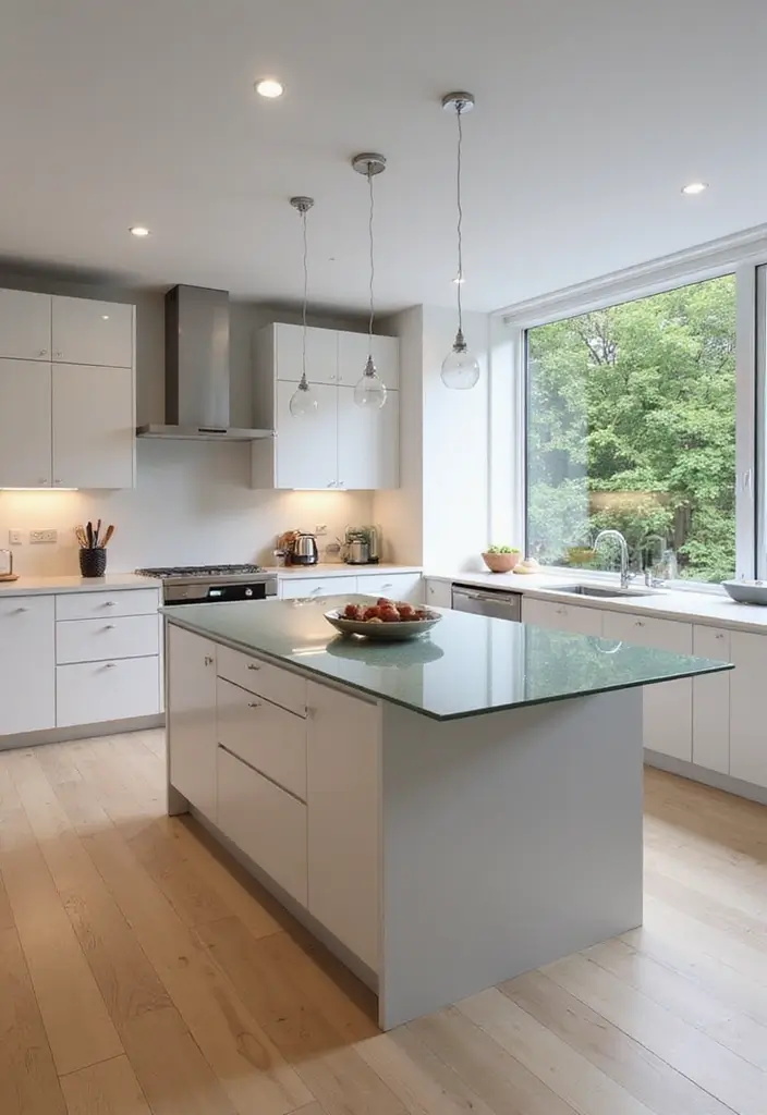 28 Small Kitchen Island Ideas You’ll Wish You Tried Sooner 17 28 Small Kitchen Island Ideas You’ll Wish You Tried Sooner - 17. Glass-Top Islands