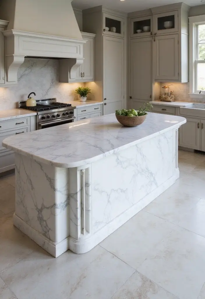 28 Small Kitchen Island Ideas You’ll Wish You Tried Sooner 25 28 Small Kitchen Island Ideas You’ll Wish You Tried Sooner - 25. Elegant Marble Islands