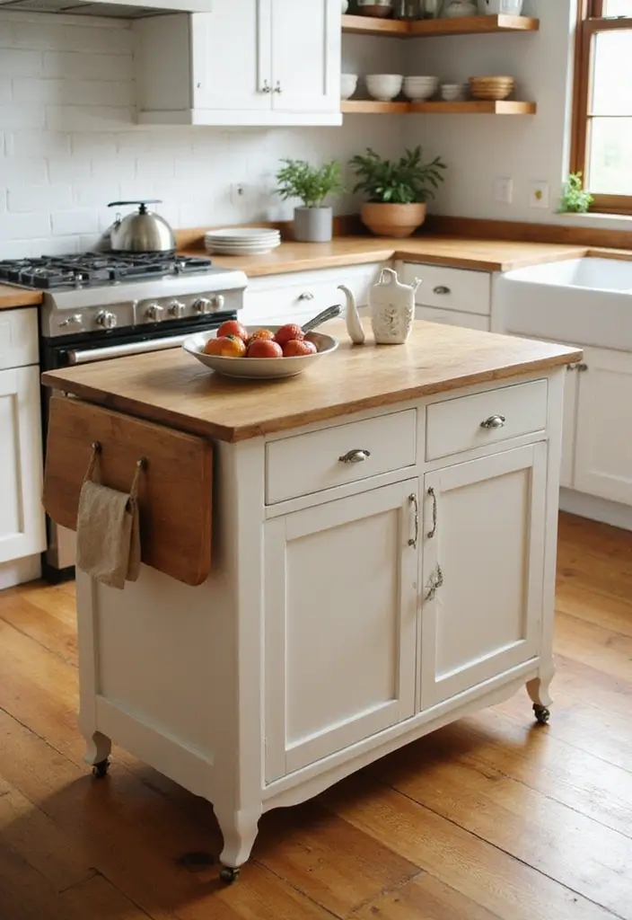 28 Small Kitchen Island Ideas You’ll Wish You Tried Sooner 5 28 Small Kitchen Island Ideas You’ll Wish You Tried Sooner - 5. Foldable Islands