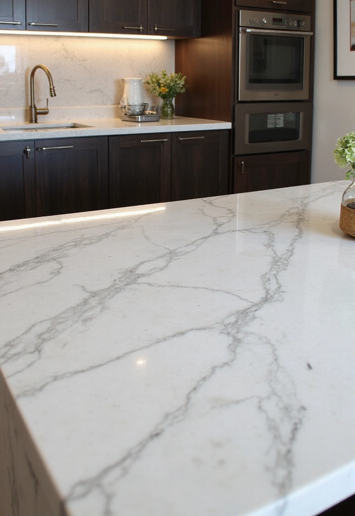 29 Kitchen Countertops Ideas That Look Expensive and Chic 1 29 Kitchen Countertops Ideas That Look Expensive and Chic - 1. Classic White Marble