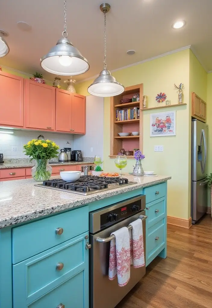 29 Kitchen Countertops Ideas That Look Expensive and Chic 18 29 Kitchen Countertops Ideas That Look Expensive and Chic - 18. Playful Colored Granite