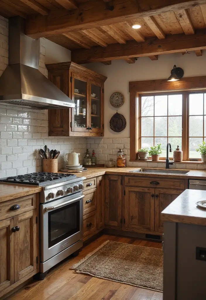 29 Kitchen Countertops Ideas That Look Expensive and Chic 2 29 Kitchen Countertops Ideas That Look Expensive and Chic - 2. Reclaimed Wood for Rustic Charm