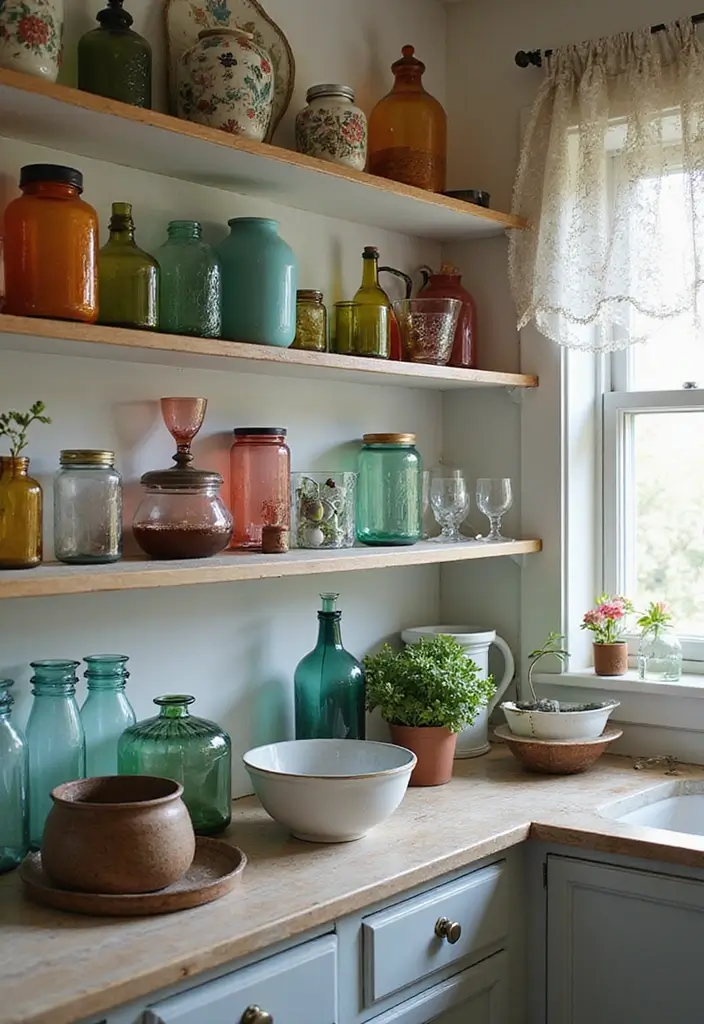 29 Kitchen Decor Ideas That Never Go Out of Style - 13. Vintage Glassware