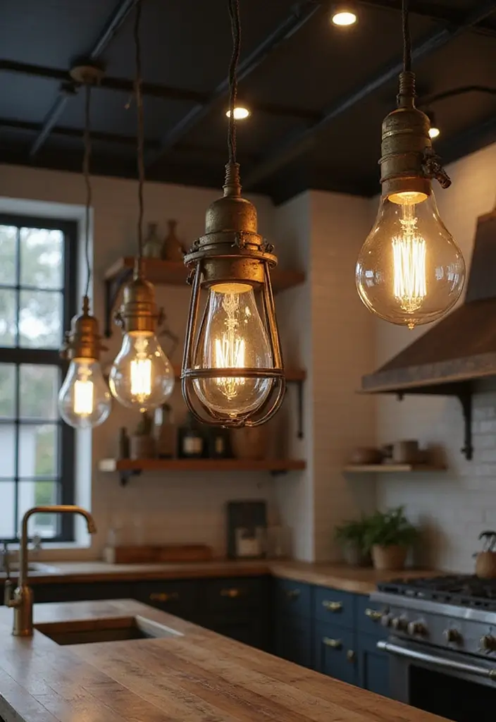 29 Kitchen Lighting Ideas That Brighten and Transform 14 29 Kitchen Lighting Ideas That Brighten and Transform - 14. Industrial-Style Lighting