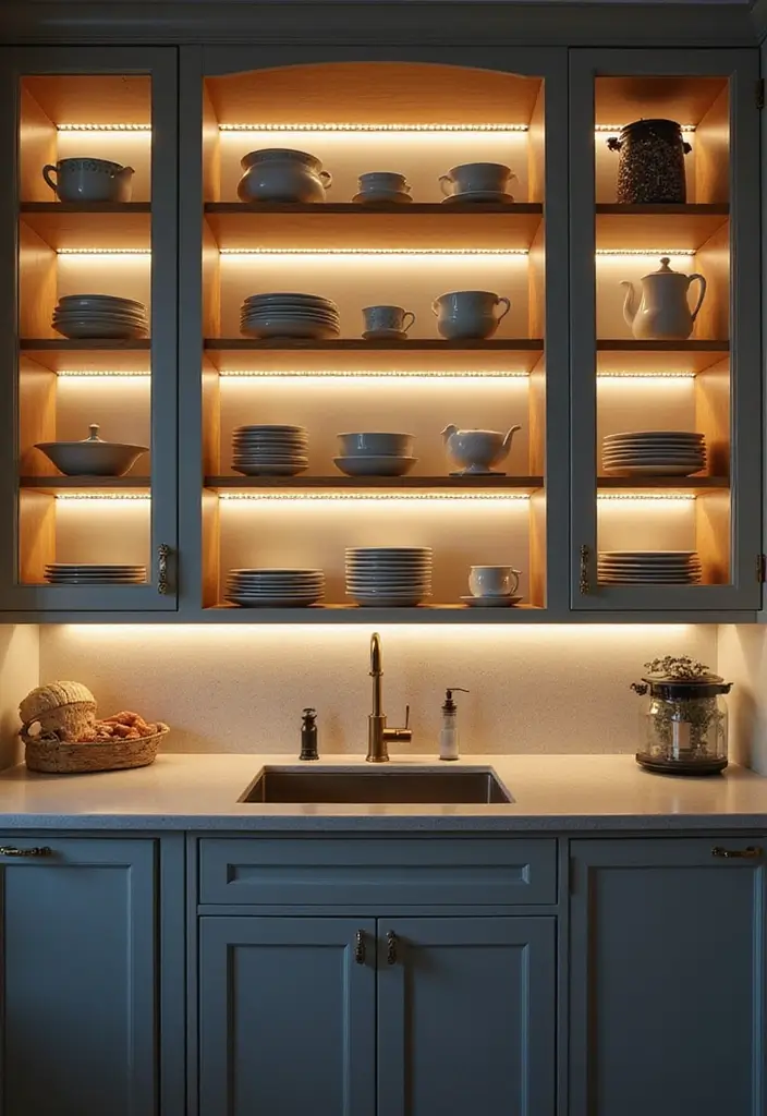 29 Kitchen Lighting Ideas That Brighten and Transform 16 29 Kitchen Lighting Ideas That Brighten and Transform - 16. LED Strip Lights in Cabinets