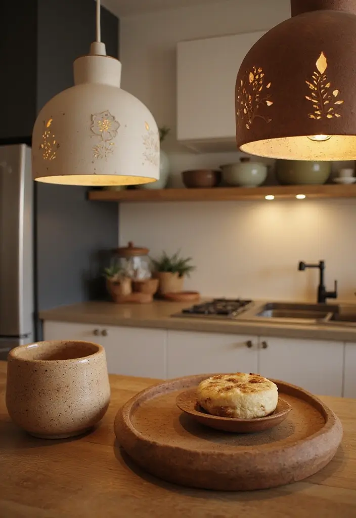 29 Kitchen Lighting Ideas That Brighten and Transform 17 29 Kitchen Lighting Ideas That Brighten and Transform - 17. Eco-Friendly Ceramic Light Fixtures
