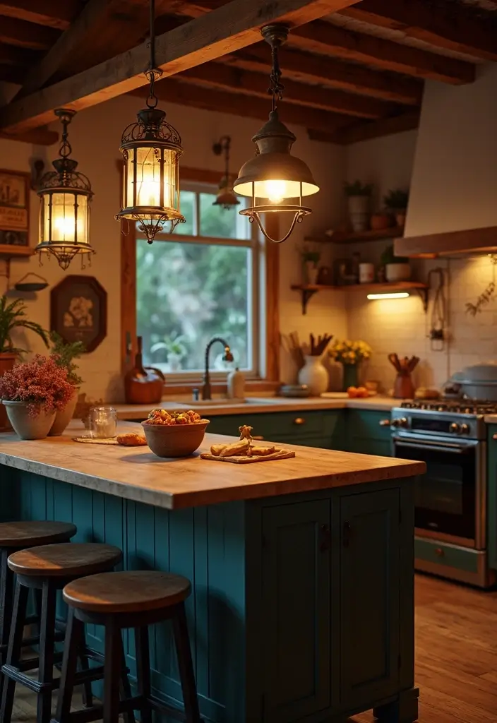 29 Kitchen Lighting Ideas That Brighten and Transform 8 29 Kitchen Lighting Ideas That Brighten and Transform - 8. Vintage Lanterns