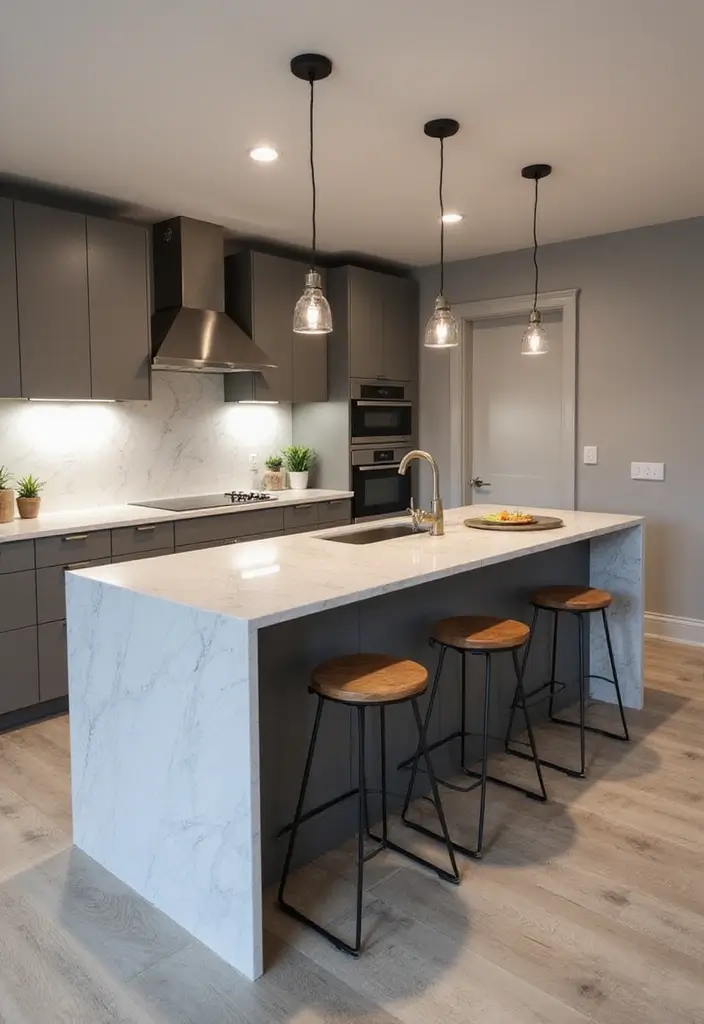 29 Kitchen Peninsula Ideas That Add Space and Style - 1. Sleek Modern Peninsula