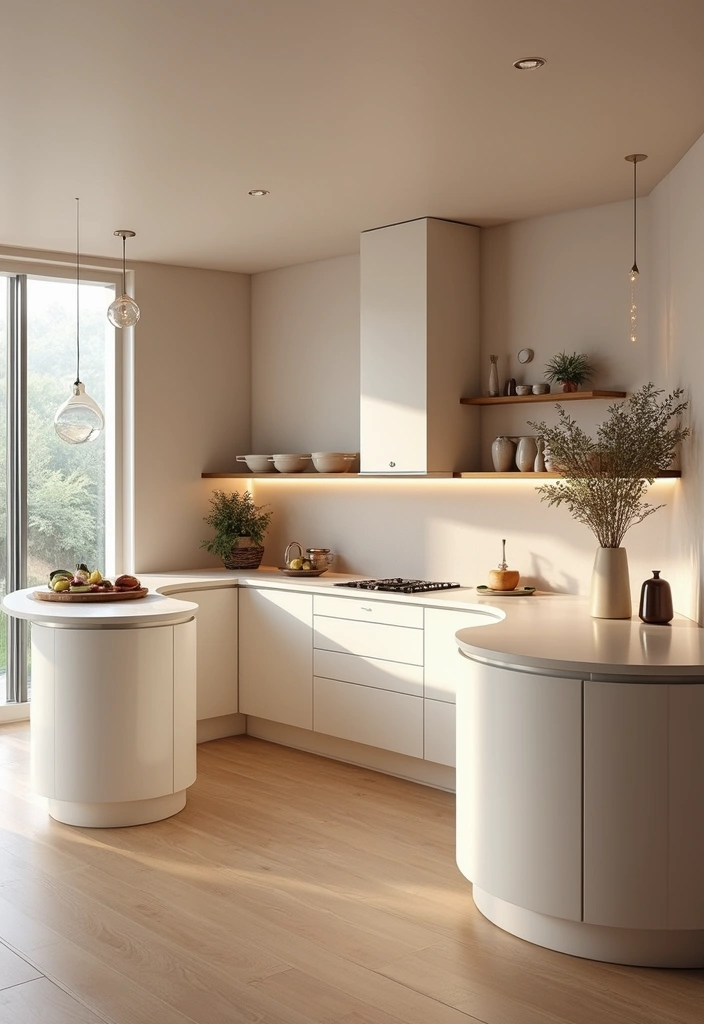 29 Kitchen Peninsula Ideas That Add Space and Style - 11. Curved Peninsula for Flow